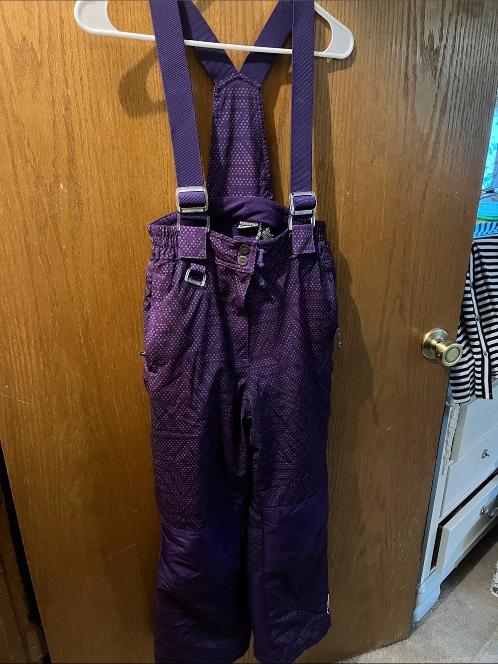 32 Degrees Purple Kids Snow Overalls with Adjustable Suspenders